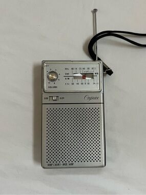 Caprice Transistor Radio Model XK-11 WORKING AM WB VHF AIR Silver Vintage